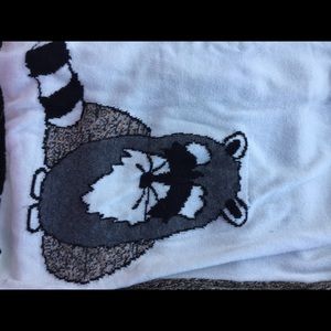 Raccoon sweater button down back